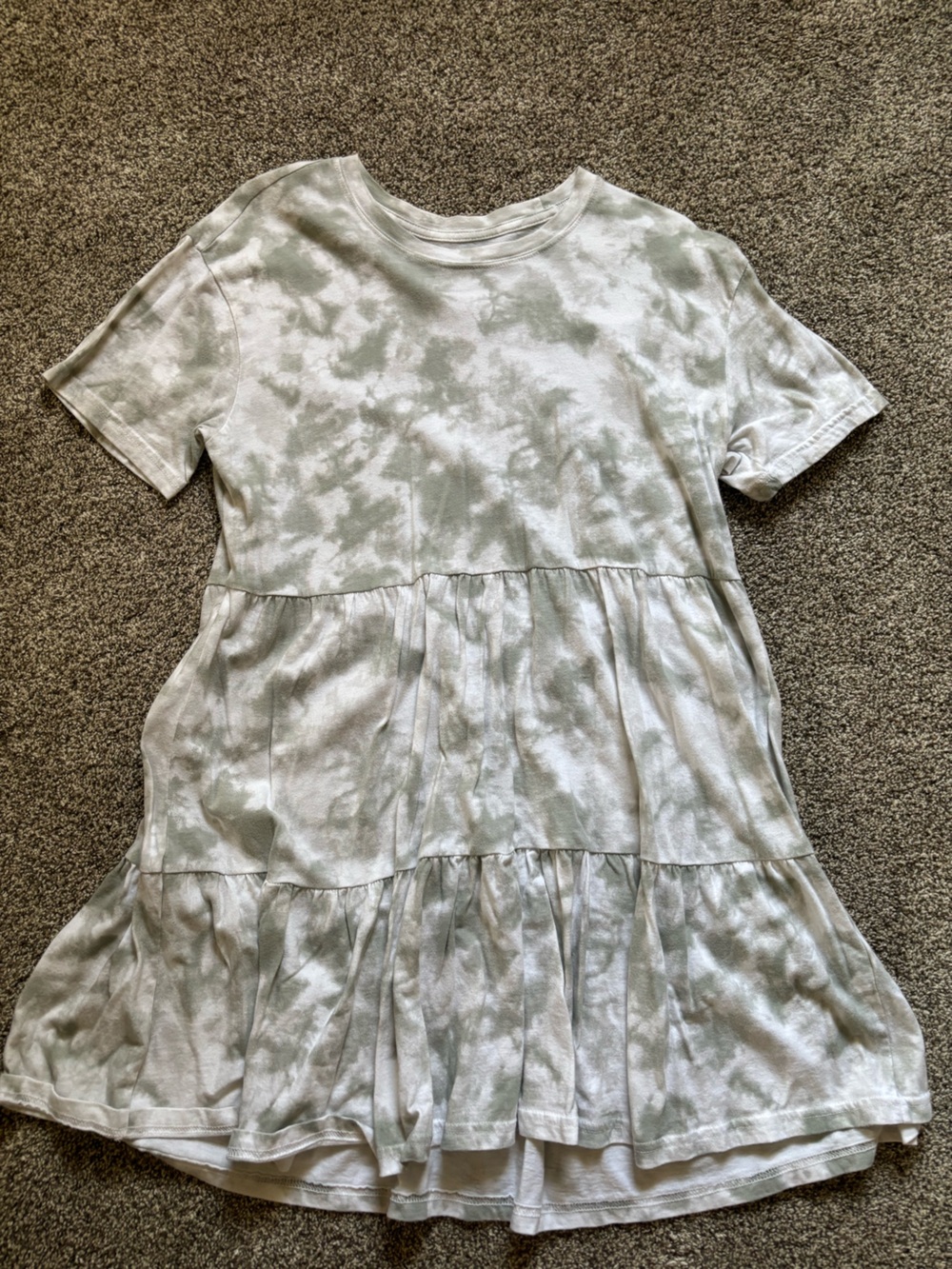 Abercrombie & Fitch Sage Green Tie-Dye T-shirt Dress